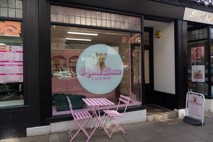 Shop front outside mama bears cakes